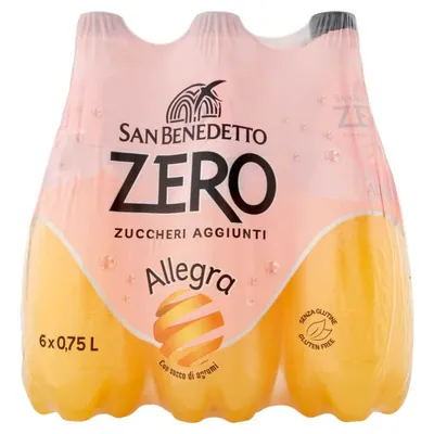 San Benedetto Zero Aranciata газированный напиток апельсиновый без сахара, 0,75 л
