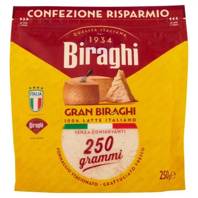 Biraghi Гран Бираги тертый свежий, 250 г