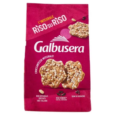 Galbusera хлебцы Riso su Riso с рисом Венере и семенами мака, 200 г