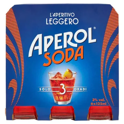 Aperol Аперитив легкий Aperol Soda, 6 × 0,125 л
