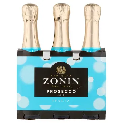 Zonin Prosecco DOC Extra Dry sparkling wine, 3 × 200 ml, 11%
