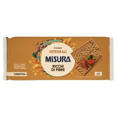Misura Fibrextra Integrali whole wheat crackers, 385 g