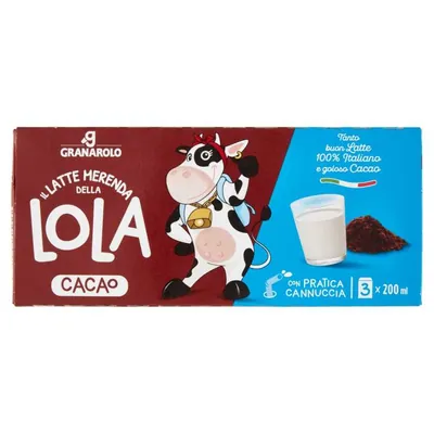 Granarolo cocoa milk UHT, 3 pcs × 0.2 l