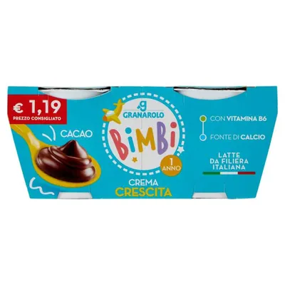 Granarolo Crema Crescita chocolate cream, 2 × 100 ml