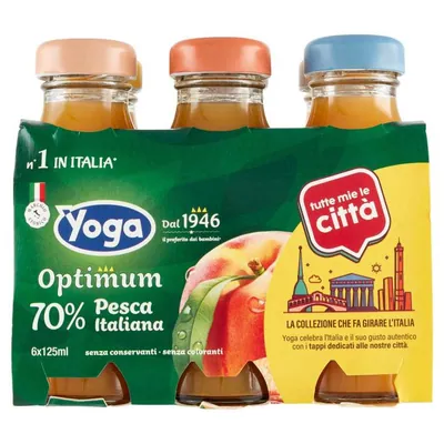 Yoga Optimum Pesca 70% Нектар из итальянского персика (70%), 6 × 125 мл