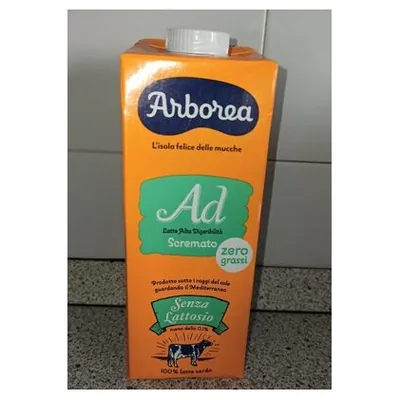 Arborea ультрапастеризованное обезжиренное молоко без лактозы, 1 л