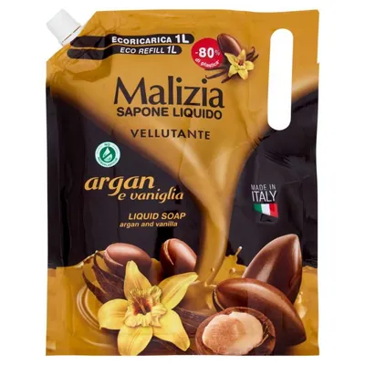 Malizia Жидкое мыло с аргановым маслом, сменный блок, 1 л