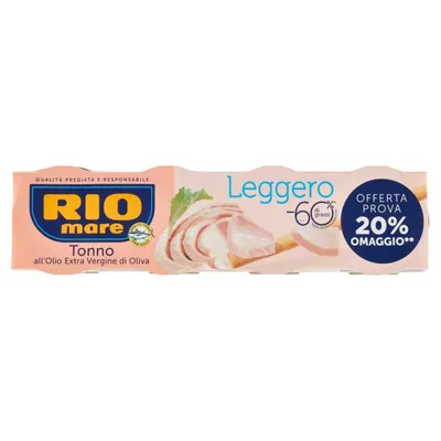 Rio Mare легкий тунец в оливковом масле Extra Virgin, 4 × 60 г