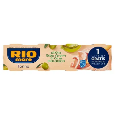 Rio Mare тунец в органическом оливковом масле Extra Virgin, 4 × 65 г