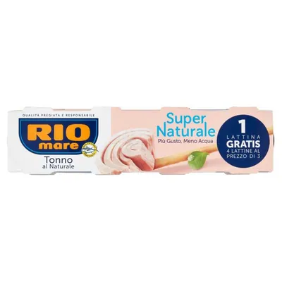 Rio Mare Тунец Super Naturale, 3 + 1 шт. × 56 г