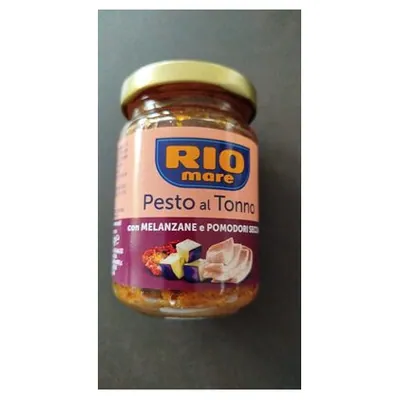 Rio Mare песто с тунцом, баклажанами и вялеными томатами, 130 г