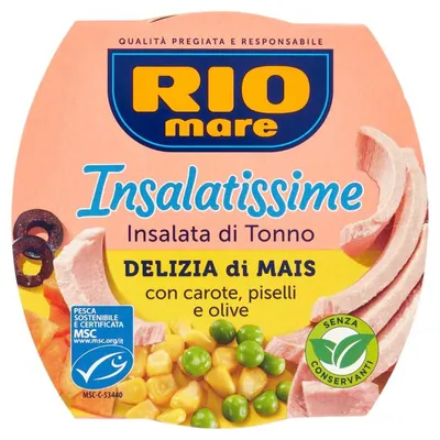 Rio Mare салат из тунца с кукурузой, морковью, зеленым горошком и оливками Insalatissime, 160 г