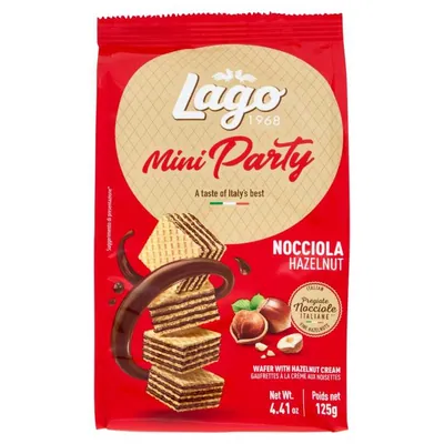 Gastone Lago Вафли Mini Party с фундуком, 125 г
