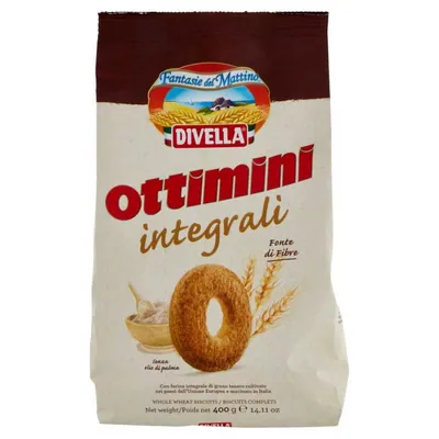Divella цельнозерновое печенье Ottimini, 400 г