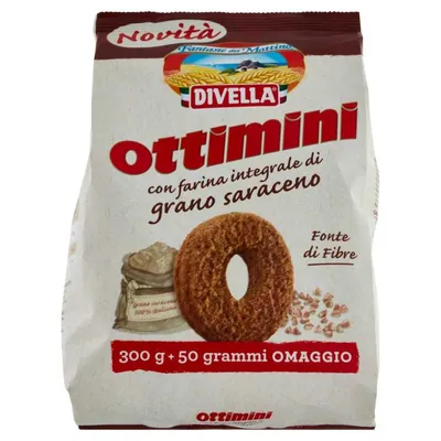 Divella печенье Ottimini из гречневой муки, 300 г
