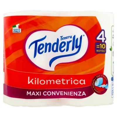 Tenderly Туалетная бумага Kilometrica, 4 шт.