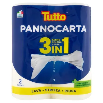 Tutto Pannocarta 3In1 Бумажные полотенца, 2 рулона