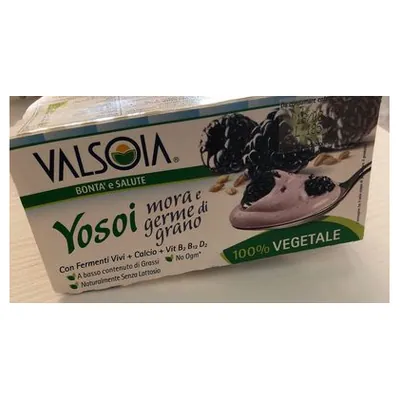 Valsoia Yosoi blackberry and wheat germ soy yogurt, 2 pcs, 125 g