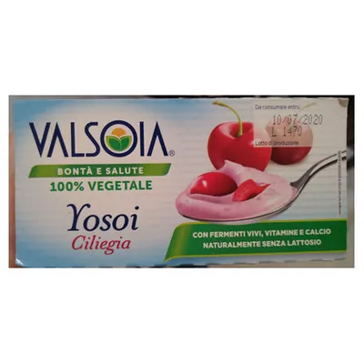 Valsoia Yosoi cherry soy yogurt, 2 pcs, 125 g