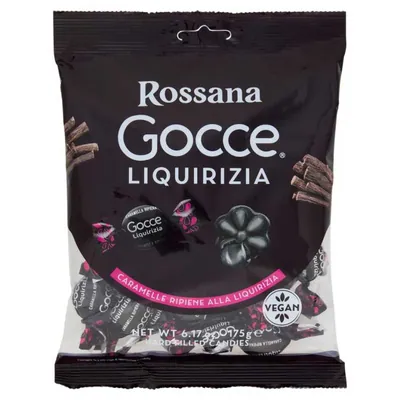 Fida Gocce Карамель с начинкой со вкусом лакрицы без глютена, 200 г