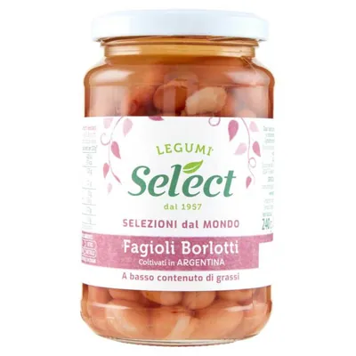 SELECT Фасоль борлотти отварная в стеклянной банке, 350 г