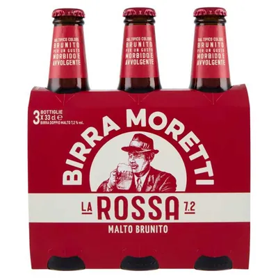 Moretti La Rossa beer, 3 × 0.33 l