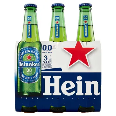 Heineken 0.0 Birra пиво безалкогольное, 3 × 0,33 л