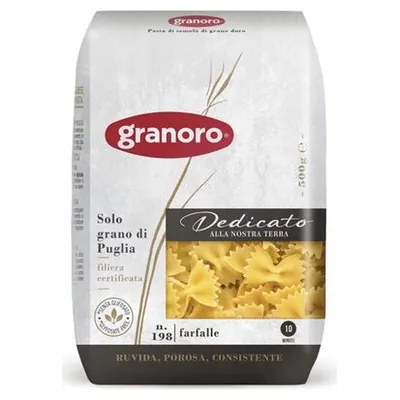 Granoro durum wheat pasta Dedicato Farfalle Bronze Cut n.198, 500 g
