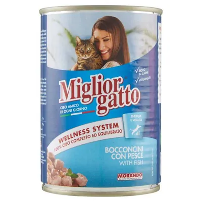 Migliorgatto chunks with fish, 405 g