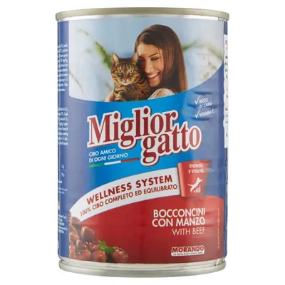 Migliorgatto chunks with beef, 405 g