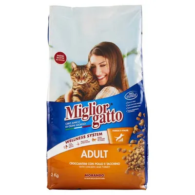 Migliorgatto dry food with chicken and turkey, 2 kg