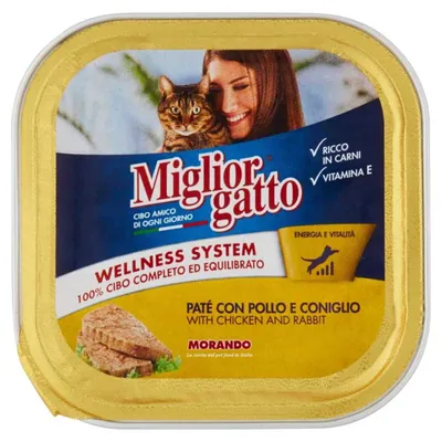 Migliorgatto tray pate with chicken and rabbit, 100 g