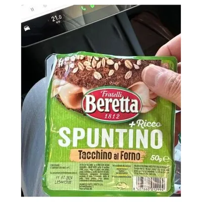 Beretta Spuntino oven roasted turkey breast slices, 50 g