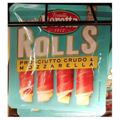 Beretta Snack Rolls prosciutto crudo and mozzarella rolls, 60 g