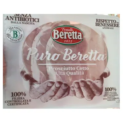 Beretta Puro high quality cooked ham slices, 100 g