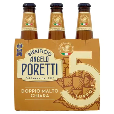 Poretti 5 Luppoli beer, 3 × 0.33 l, 6.5%