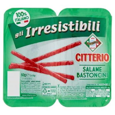 Citterio Gli Irresistibili мини-салями в палочках, 60 г