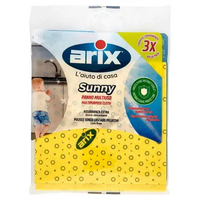 Arix Салфетка универсальная из микрофибры Giallo Sunny, 3 шт.