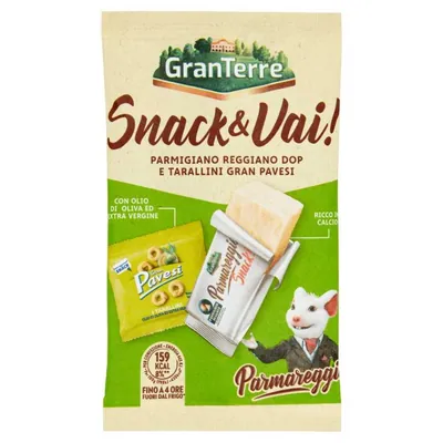 Parmareggio Snack & Vai Tarallini Gran Pavesi e Parmigiano Reggiano Dop