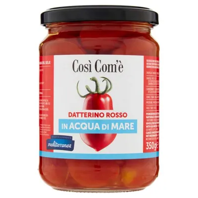 Così Com'è red datterino tomatoes in seawater, 350 g