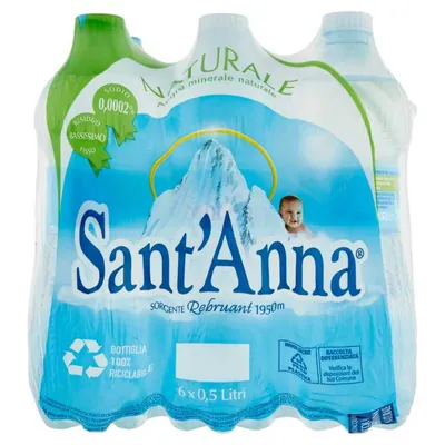 SANT ANNA Acqua Naturale негазированная питьевая вода, 0,5 л
