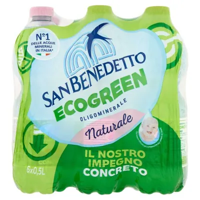 San Benedetto Acqua Minerale Naturale Fonte del Pollino Ecogreen минеральная негазированная вода, 6 × 0,5 л