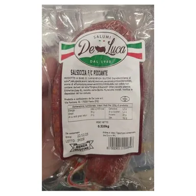 De Luca spicy curved salsiccia sausage, 320 g