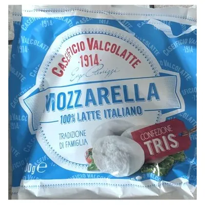 Valcolatte 100% mozzarella cheese, 3x100 g