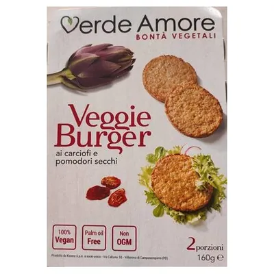 Kioene artichoke and sun-dried tomato veggie burger, 160 g