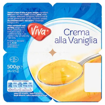 Vanilla cream, 4 × 125 g