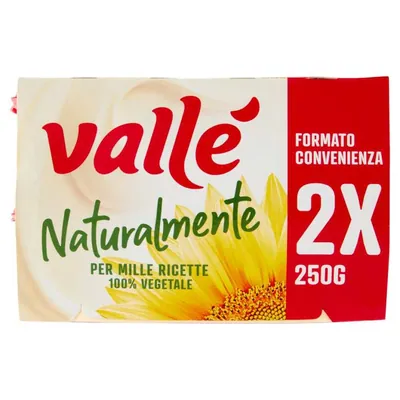 Valle' Маргарин натуральный с подсолнечным маслом, 2 × 250 г