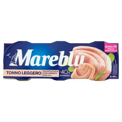 Mareblu легкий тунец в оливковом масле, 3 × 60 г