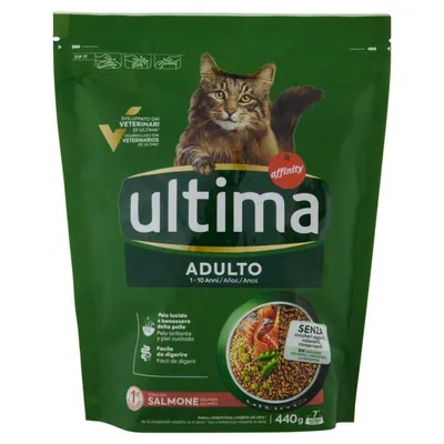 Ultima Cat сухой корм для взрослых кошек с лососем, 440 г