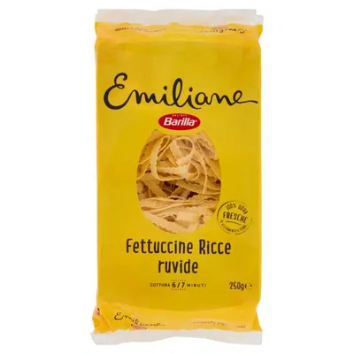 Barilla Emiliane Fettuccine Ricce all'Uovo Trafilata al Bronzo N°275, 250 g